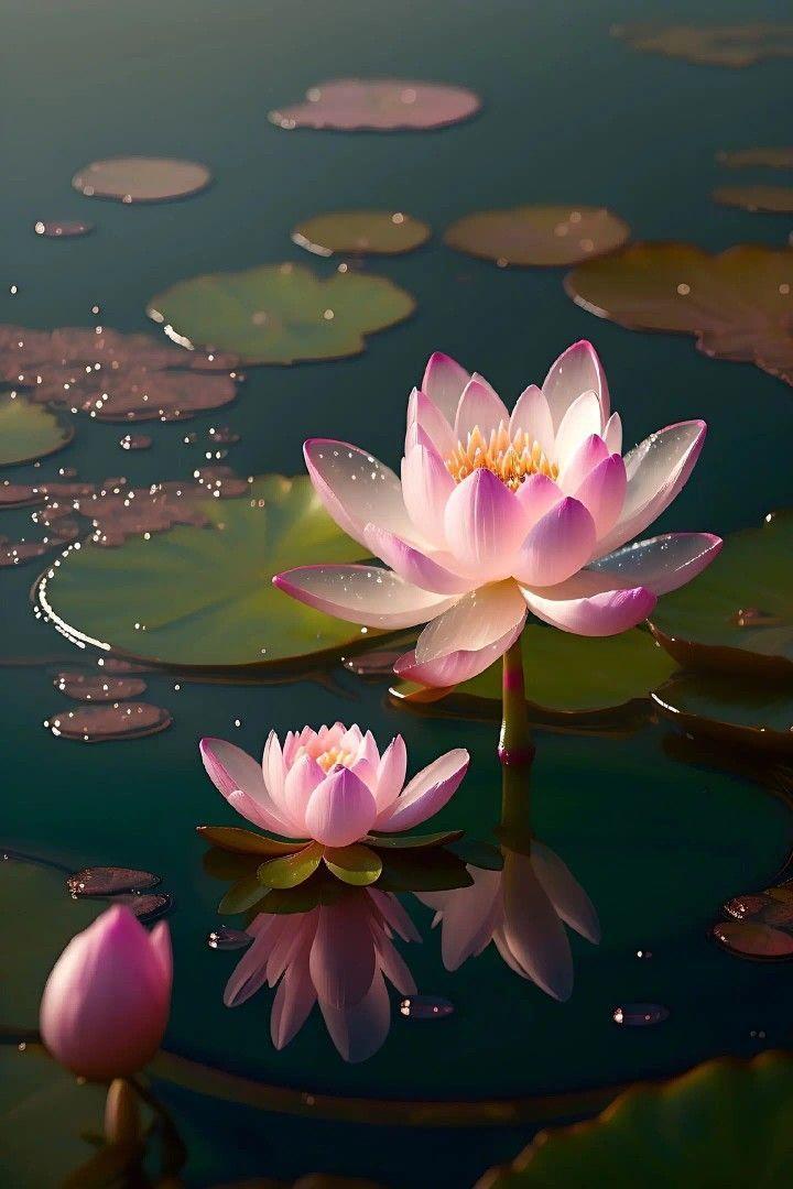 Mystic Petal Waltz: A Serene Cascade